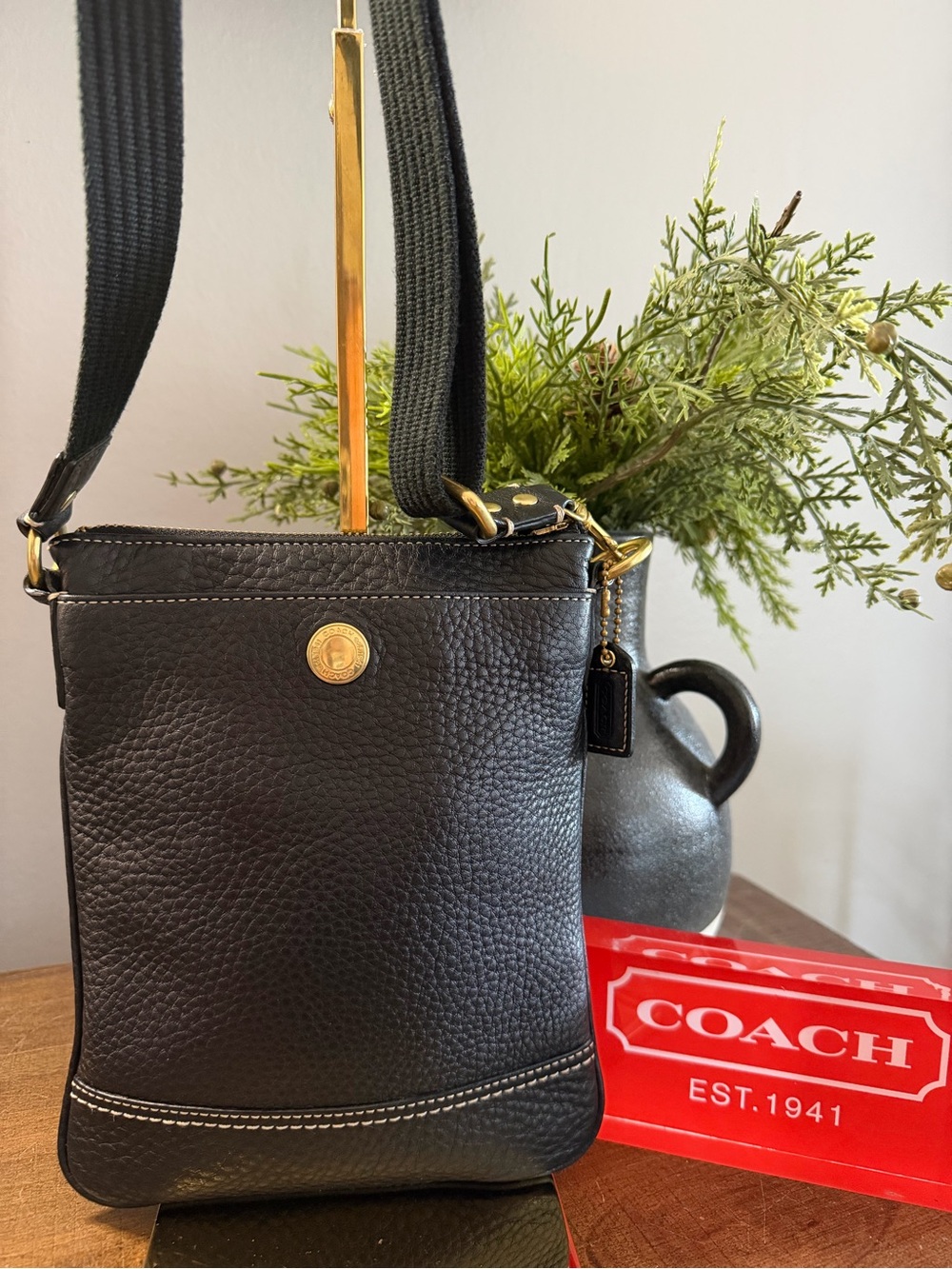Coach Black Leather Crossbody Bag